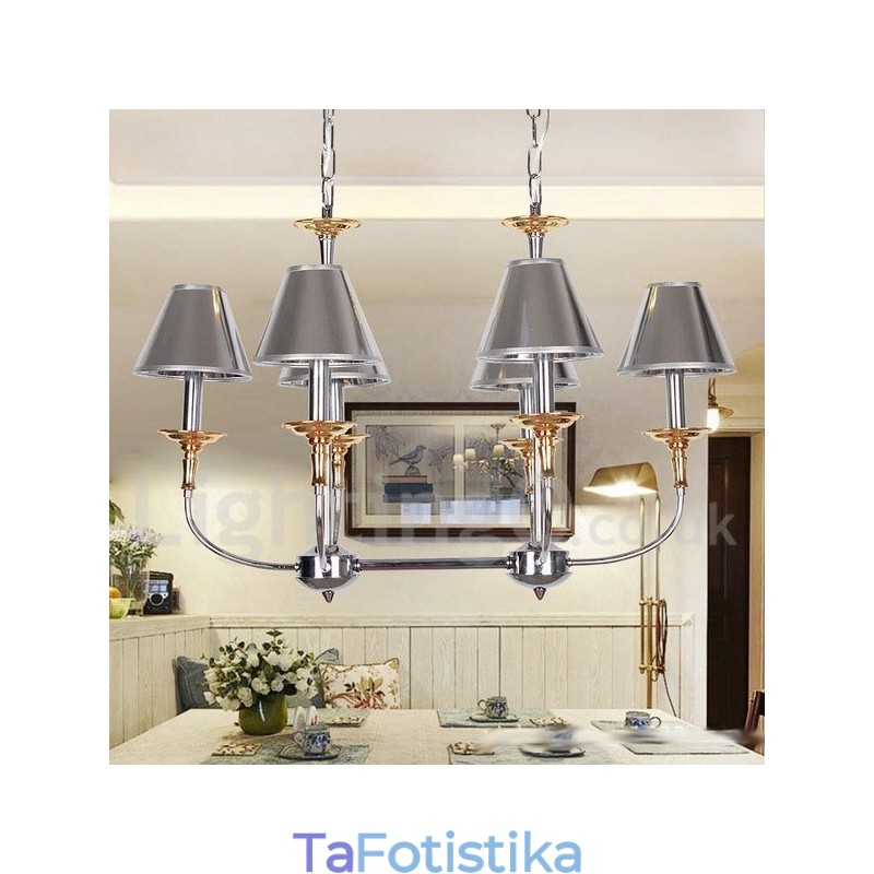 Πολυέλαιος 6 Light Modern Contemporary Chrome Candle Style