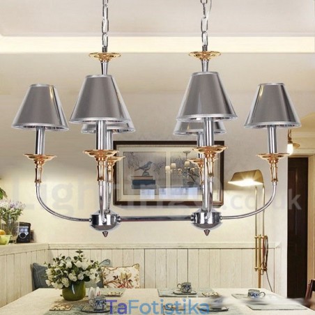 Πολυέλαιος 6 Light Modern Contemporary Chrome Candle Style