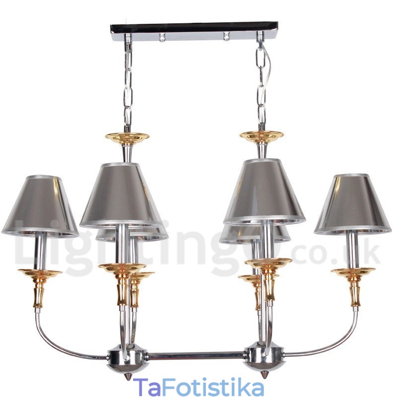 Πολυέλαιος 6 Light Modern Contemporary Chrome Candle Style