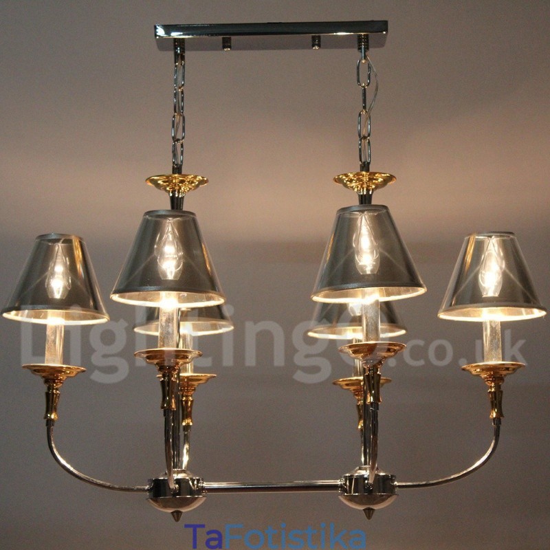 Πολυέλαιος 6 Light Modern Contemporary Chrome Candle Style