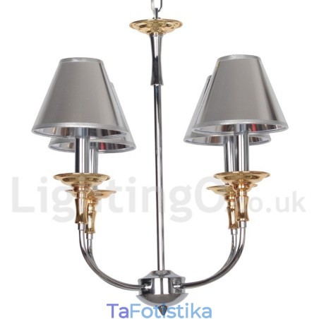 Πολυέλαιος 4 Light Modern Contemporary Chrome Style Candle