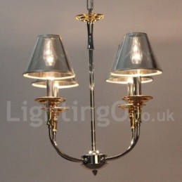 Πολυέλαιος 4 Light Modern Contemporary Chrome Style Candle