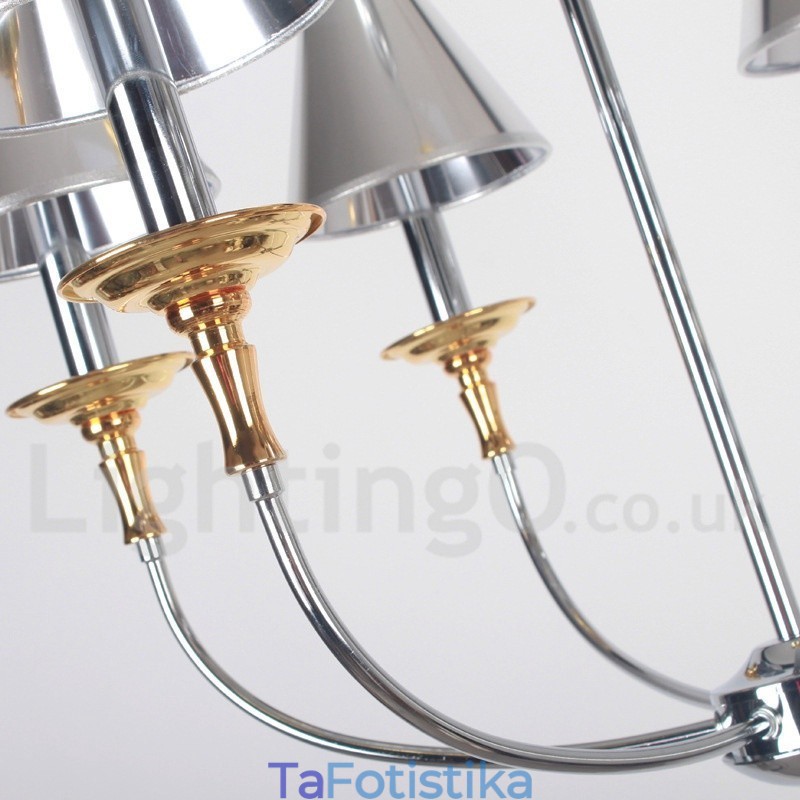 Πολυέλαιος 4 Light Modern Contemporary Chrome Style Candle