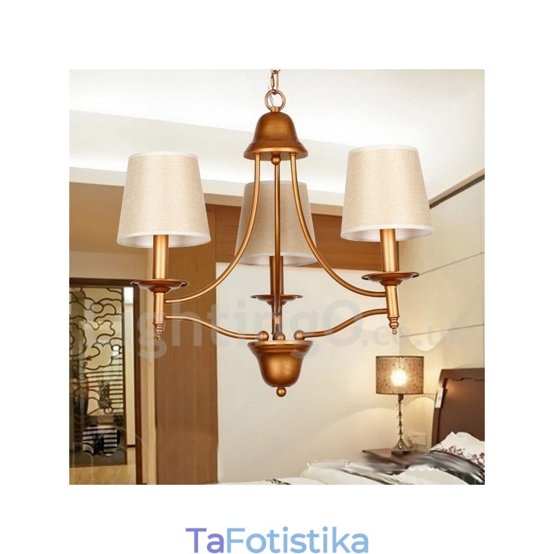 Πολυέλαιος με 3 ελαφρύ ρουστίκ ρετρό μεσογειακό στιλ κεριών