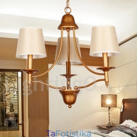 Πολυέλαιος με 3 ελαφρύ ρουστίκ ρετρό μεσογειακό στιλ κεριών