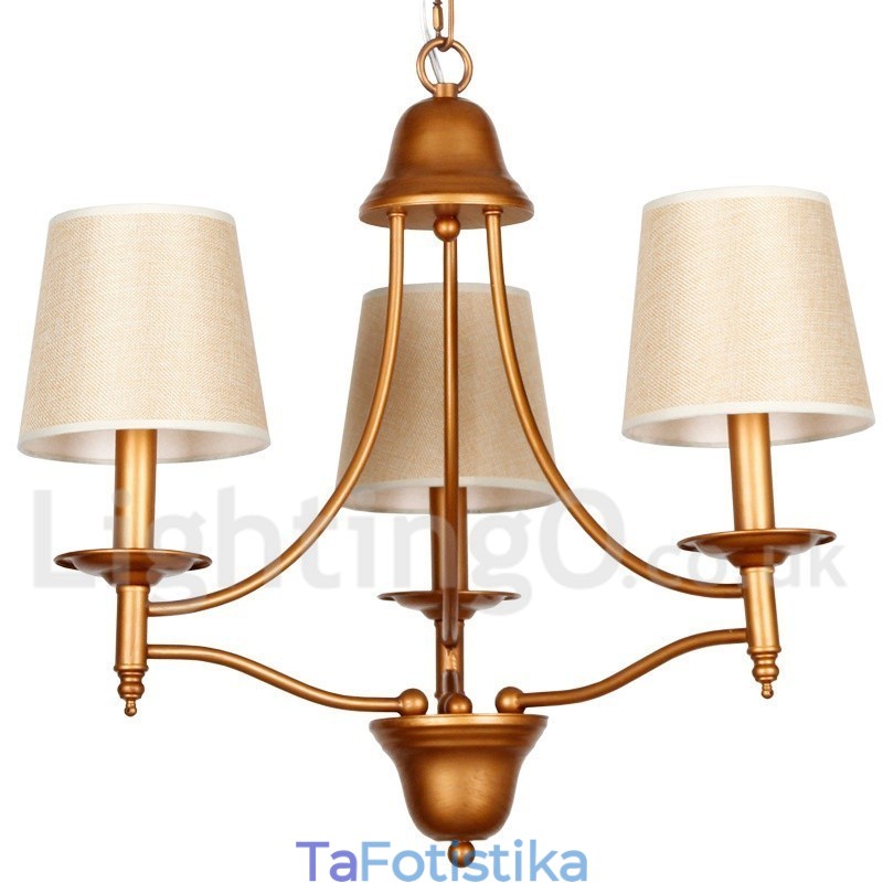 Πολυέλαιος με 3 ελαφρύ ρουστίκ ρετρό μεσογειακό στιλ κεριών