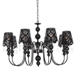 Πολυέλαιος σε στυλ 8 Light Modern Contemporary Hollow Black Candle