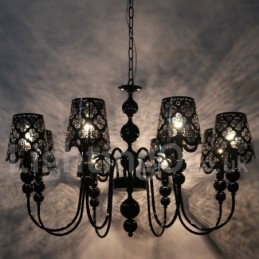 Πολυέλαιος σε στυλ 8 Light Modern Contemporary Hollow Black Candle