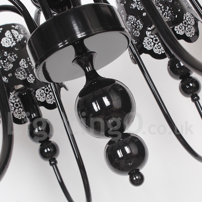 Πολυέλαιος σε στυλ 8 Light Modern Contemporary Hollow Black Candle