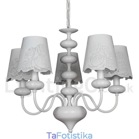 Πολυέλαιος σε στυλ 5 ανοιχτού μοντέρνου μοντέρνου κοίλου λευκού κεριού