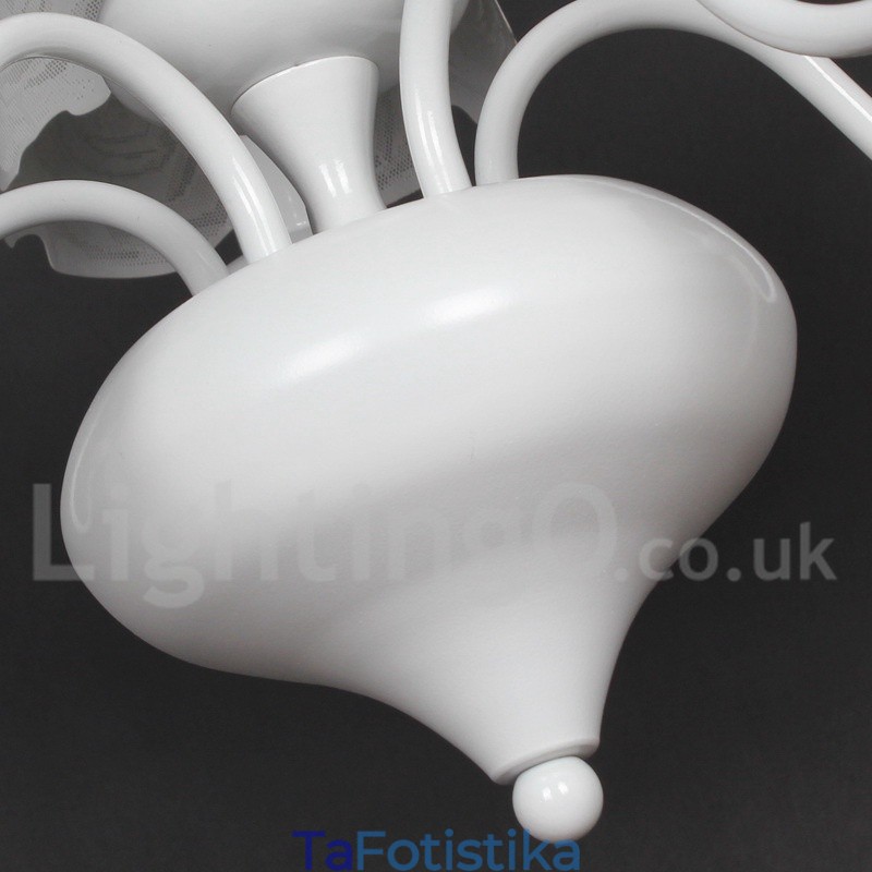 Πολυέλαιος σε στυλ 5 ανοιχτού μοντέρνου μοντέρνου κοίλου λευκού κεριού