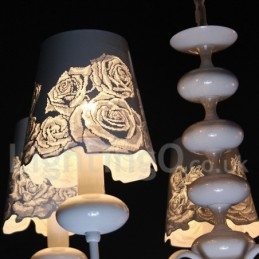 Πολυέλαιος σε στυλ 5 ανοιχτού μοντέρνου μοντέρνου κοίλου λευκού κεριού