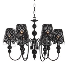 Πολυέλαιος σε στυλ 6 Light Modern Contemporary Hollow Black Candle
