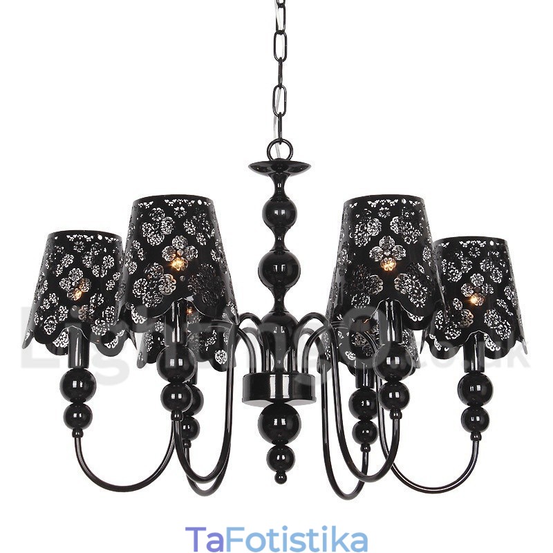 Πολυέλαιος σε στυλ 6 Light Modern Contemporary Hollow Black Candle