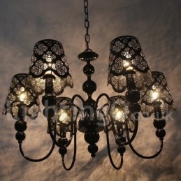 Πολυέλαιος σε στυλ 6 Light Modern Contemporary Hollow Black Candle