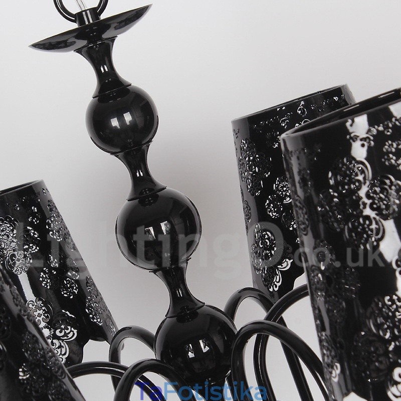 Πολυέλαιος σε στυλ 6 Light Modern Contemporary Hollow Black Candle