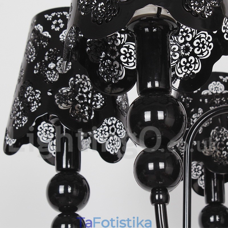 Πολυέλαιος σε στυλ 6 Light Modern Contemporary Hollow Black Candle