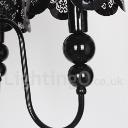 Πολυέλαιος 5 Light Modern Contemporary Hollow Black Candle Style