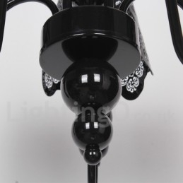 Πολυέλαιος 5 Light Modern Contemporary Hollow Black Candle Style