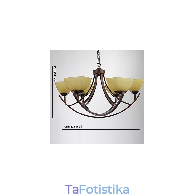Chandelier 6 Lights Traditional Classic Vintage Metal