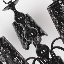 Πολυέλαιος 5 Light Modern Contemporary Hollow Black Candle Style