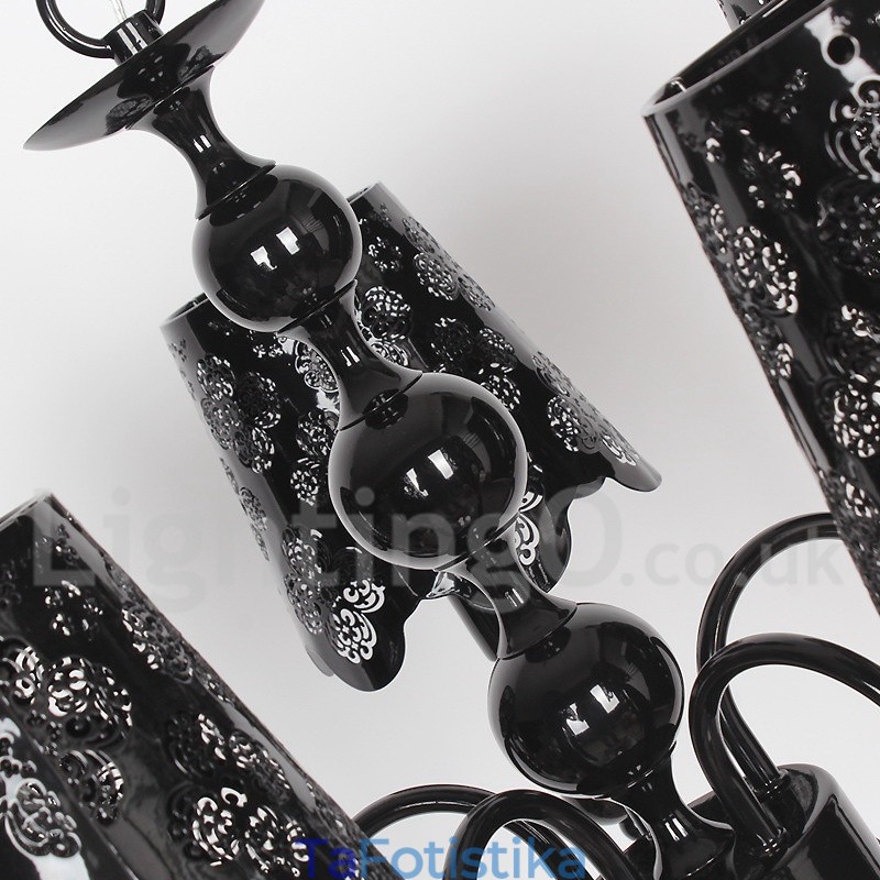 Πολυέλαιος 5 Light Modern Contemporary Hollow Black Candle Style