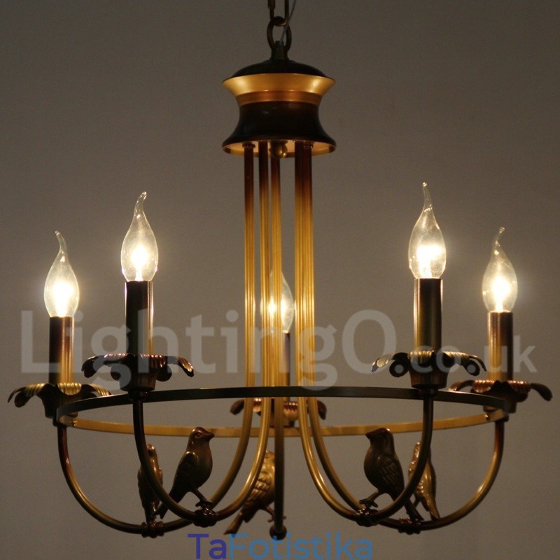 Πολυέλαιος 5 Light Retro Style Candle