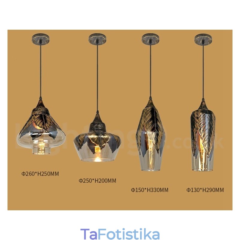 Ευρωπαϊκό ρετρό γυάλινο κρεμαστό φωτιστικό σαλόνι