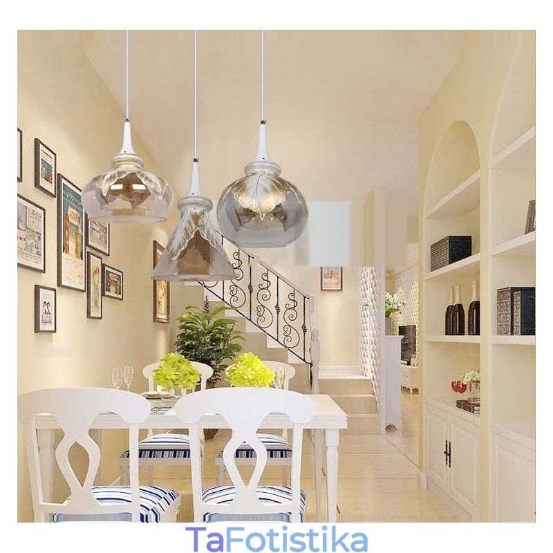 European Modern Contemporary Lounge Γυάλινο κρεμαστό φως