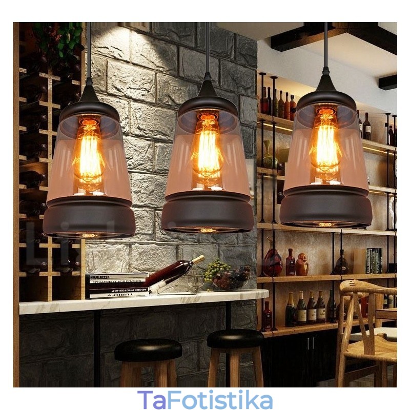 European Retro Lounge γυάλινο κρεμαστό φως