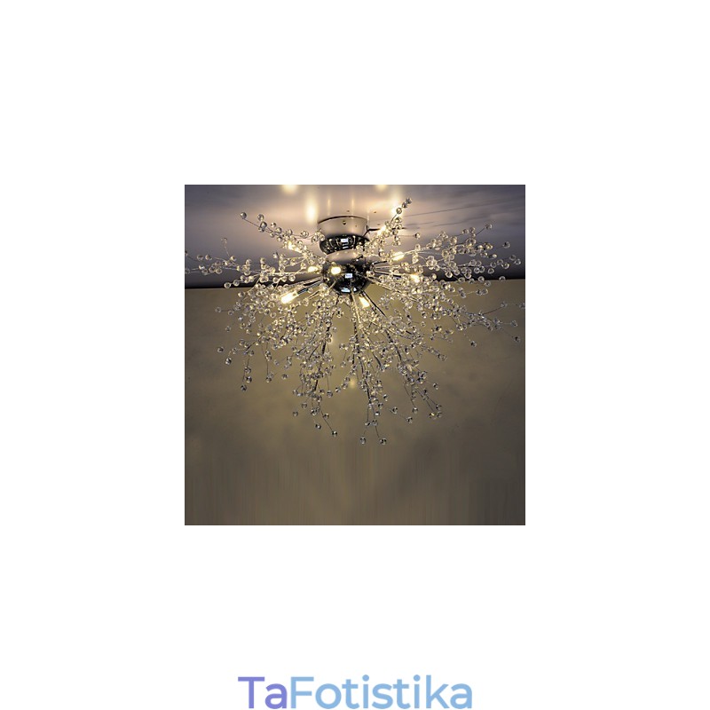 Μοντέρνος μεταλλικός πολυέλαιος Globe Crystal Chrome