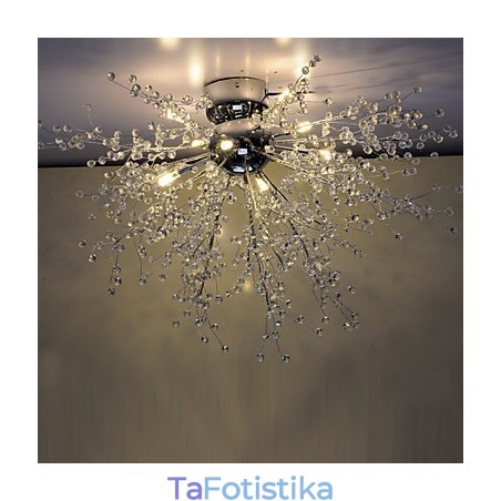 Μοντέρνος μεταλλικός πολυέλαιος Globe Crystal Chrome Μοντέρνος μεταλλικός πολυέλαιος Globe Crystal Chrome