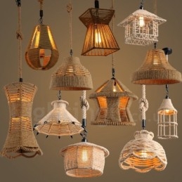 1 Κρεμαστό φωτιστικό Light Rustic Lodge Light Κρεμαστό φωτιστικό με σχοινί κάνναβης