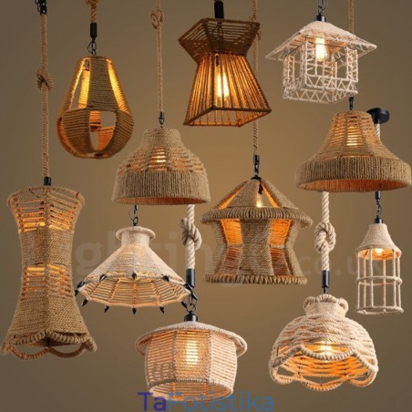 1 Κρεμαστό φωτιστικό Light Rustic Lodge Light Κρεμαστό φωτιστικό με σχοινί κάνναβης 1 Κρεμαστό φωτιστικό Light Rustic Lodge Light Κρεμαστό φωτιστικό με σχοινί κάνναβης