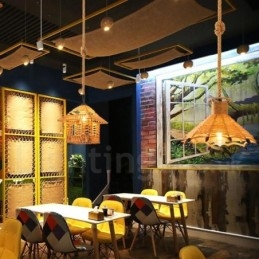 1 Κρεμαστό φωτιστικό Light Rustic Lodge Light Κρεμαστό φωτιστικό με σχοινί κάνναβης