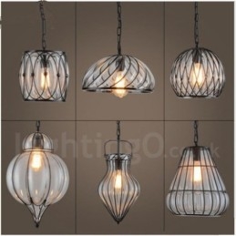 1 Κρεμαστό φωτιστικό Light Vintage Cafe Glass Κρεμαστό Φωτιστικό Loft