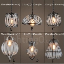 1 Κρεμαστό φωτιστικό Light Vintage Cafe Glass Κρεμαστό Φωτιστικό Loft