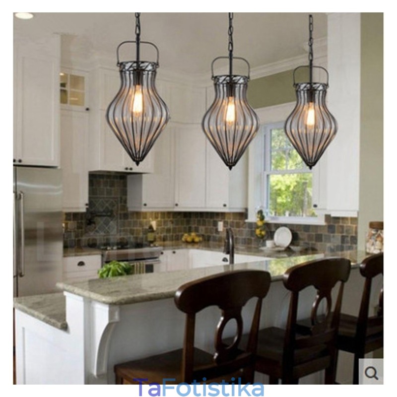 1 Κρεμαστό φωτιστικό Light Vintage Cafe Glass Κρεμαστό Φωτιστικό Loft