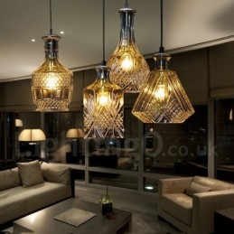 1 Light Rustic Lodge Glass Κρεμαστό Φωτιστικό Cafe