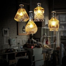 1 Light Rustic Lodge Glass Κρεμαστό Φωτιστικό Cafe