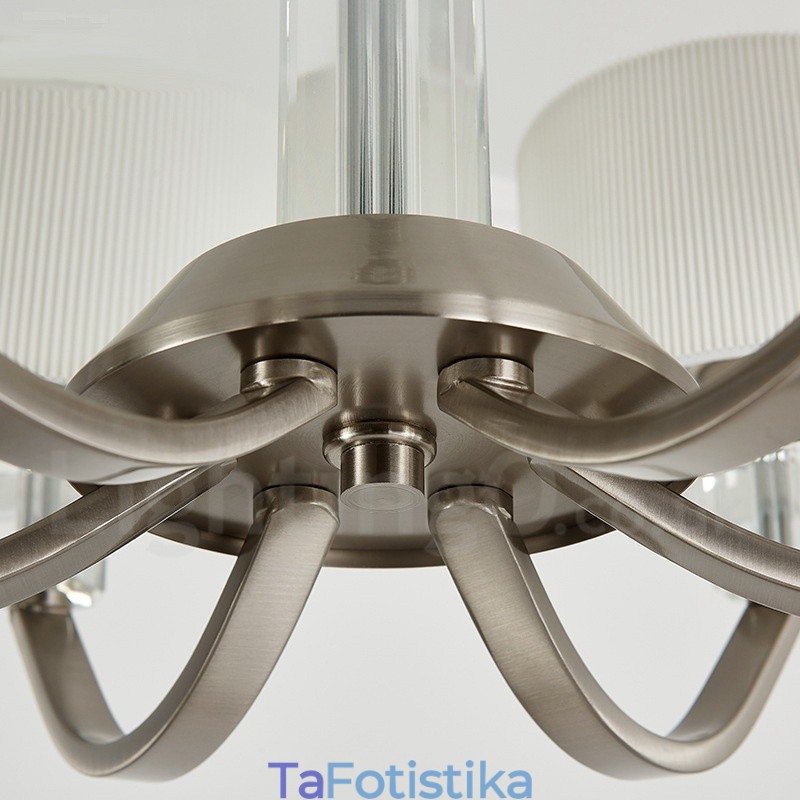 6 Light Modern Contemporary Κρυστάλλινος Πολυέλαιος με Υφασμάτινη Απόχρωση