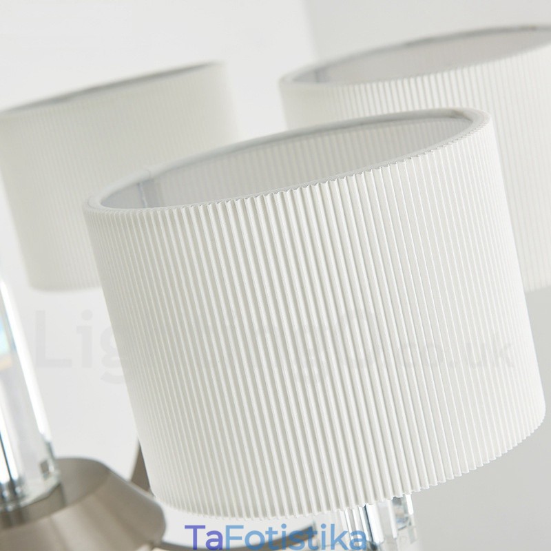 6 Light Modern Contemporary Κρυστάλλινος Πολυέλαιος με Υφασμάτινη Απόχρωση