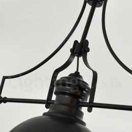 3 Ανοιχτό ρετρό ρουστίκ ατσάλινο κρεμαστό φωτιστικό με ατσάλινη απόχρωση