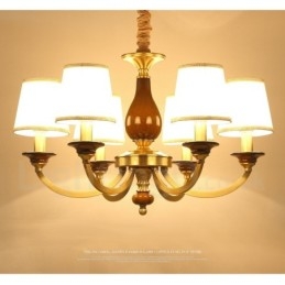 6 ελαφρύ ρετρό ρουστίκ πολυτελές ορειχάλκινο κρεμαστό φωτιστικό πολυέλαιος με γυάλινη σκιά