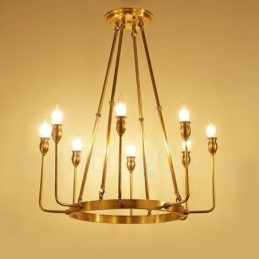 Πολυέλαιος 6 Light 8 Light Retro Rustic Πολυτελές ορειχάλκινο κρεμαστό φωτιστικό