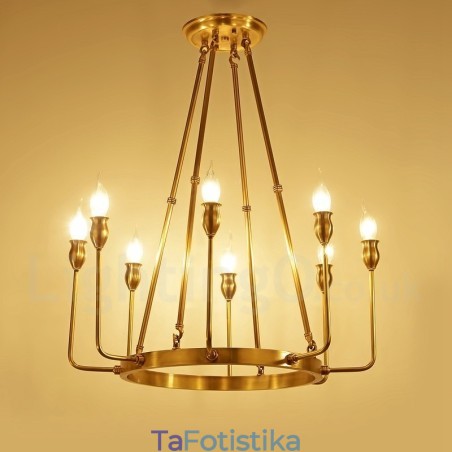 Πολυέλαιος 6 Light 8 Light Retro Rustic Πολυτελές ορειχάλκινο κρεμαστό φωτιστικό Πολυέλαιος 6 Light 8 Light Retro Rustic Πολυτελές ορειχάλκινο κρεμαστό φωτιστικό