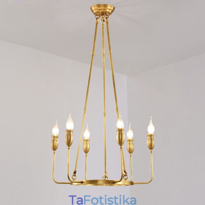 Πολυέλαιος 6 Light 8 Light Retro Rustic Πολυτελές ορειχάλκινο κρεμαστό φωτιστικό