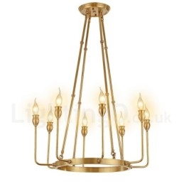 Πολυέλαιος 6 Light 8 Light Retro Rustic Πολυτελές ορειχάλκινο κρεμαστό φωτιστικό
