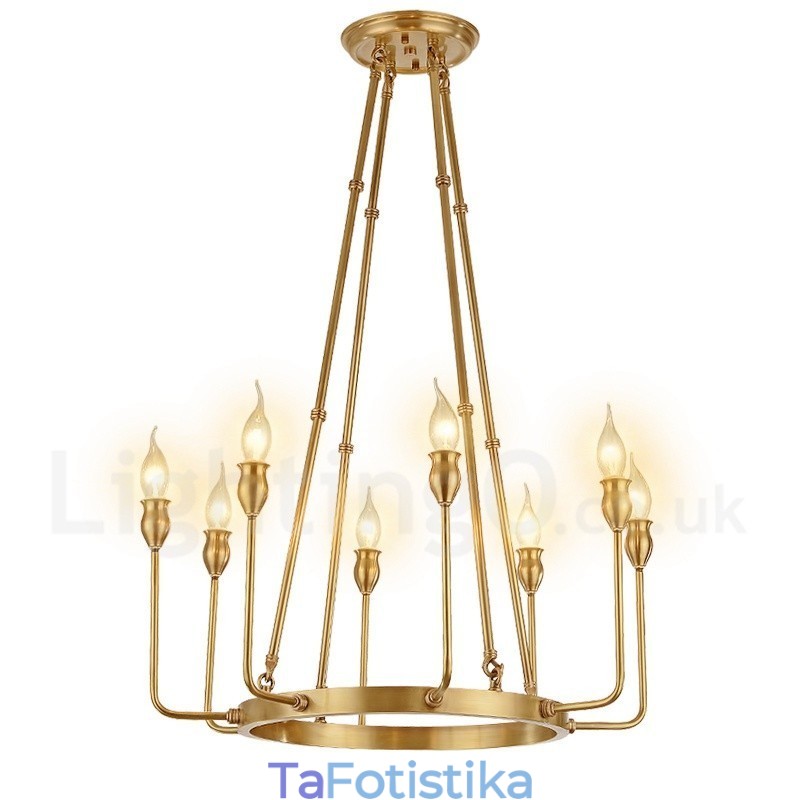 Πολυέλαιος 6 Light 8 Light Retro Rustic Πολυτελές ορειχάλκινο κρεμαστό φωτιστικό