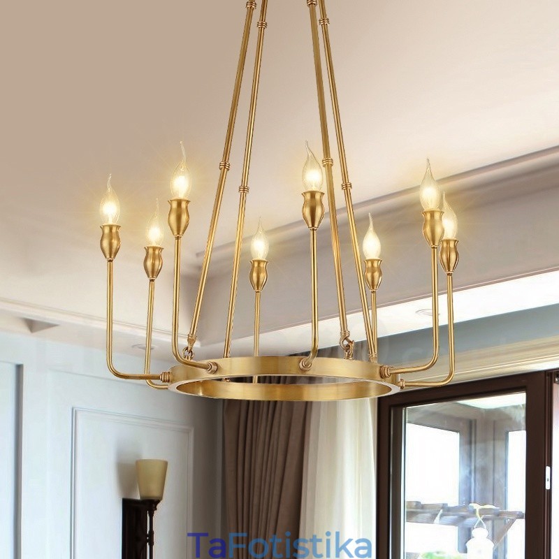 Πολυέλαιος 6 Light 8 Light Retro Rustic Πολυτελές ορειχάλκινο κρεμαστό φωτιστικό